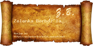 Zelenka Borbála névjegykártya